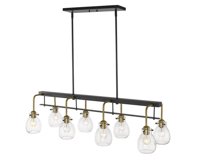 Z-Lite Kraken 466-8L-MB-OBR Pendant Light - Matte Black / Olde Brass