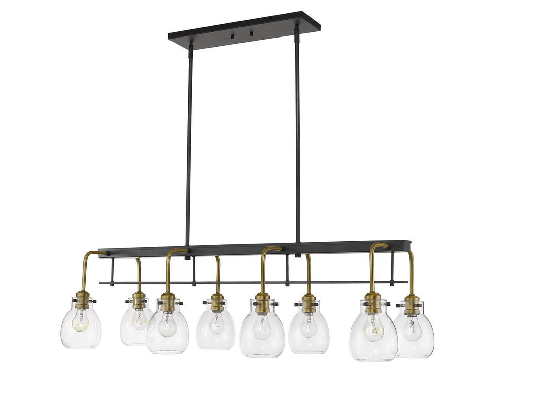 Z-Lite Kraken 466-8L-MB-OBR Pendant Light - Matte Black / Olde Brass