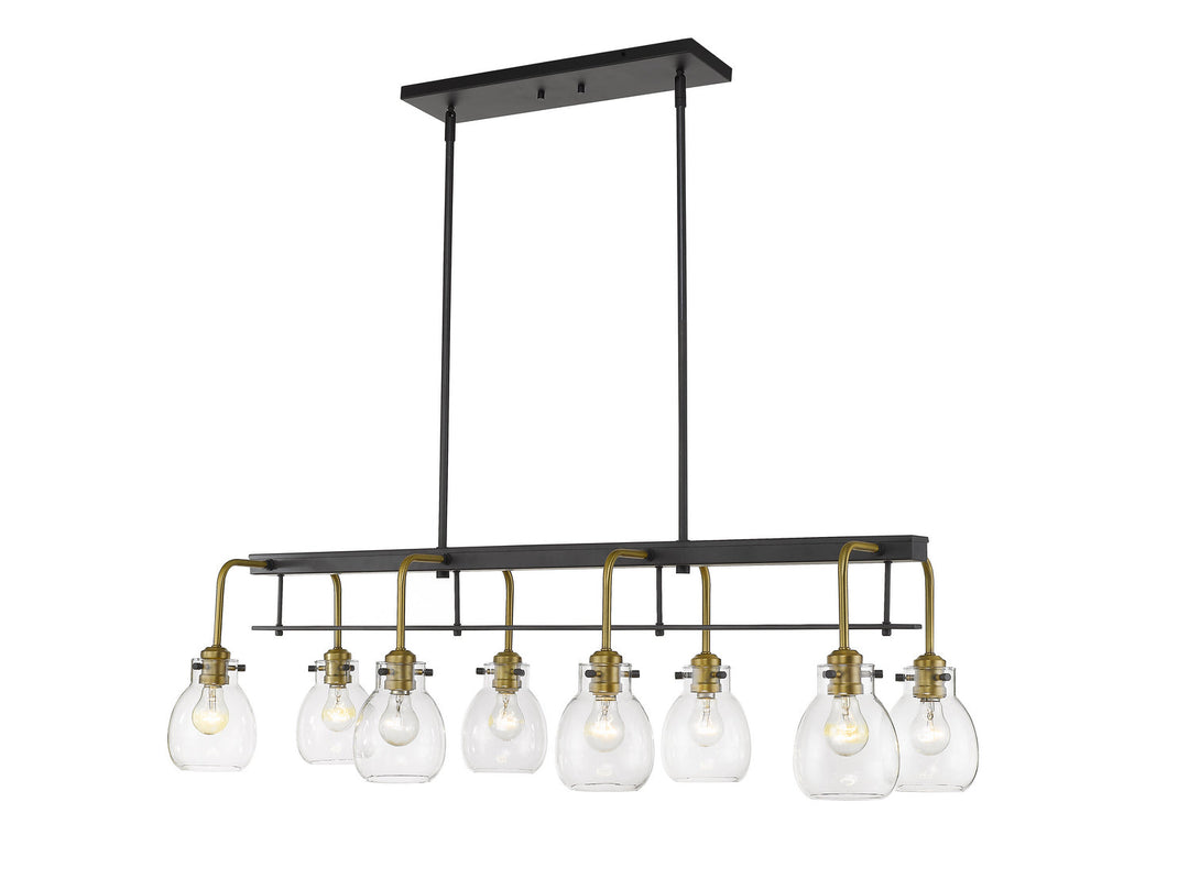 Z-Lite Kraken 466-8L-MB-OBR Pendant Light - Matte Black / Olde Brass