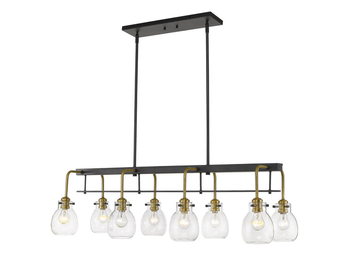 Z-Lite Kraken 466-8L-MB-OBR Pendant Light - Matte Black / Olde Brass
