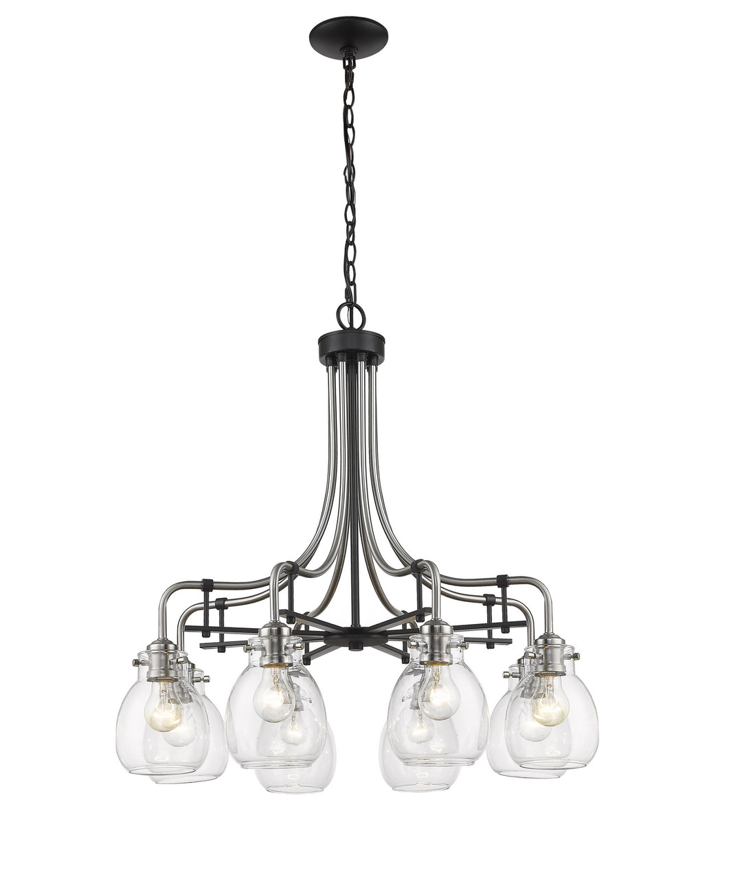 Z-Lite Kraken 466-8MB-BN Chandelier Light - Matte Black / Brushed Nickel
