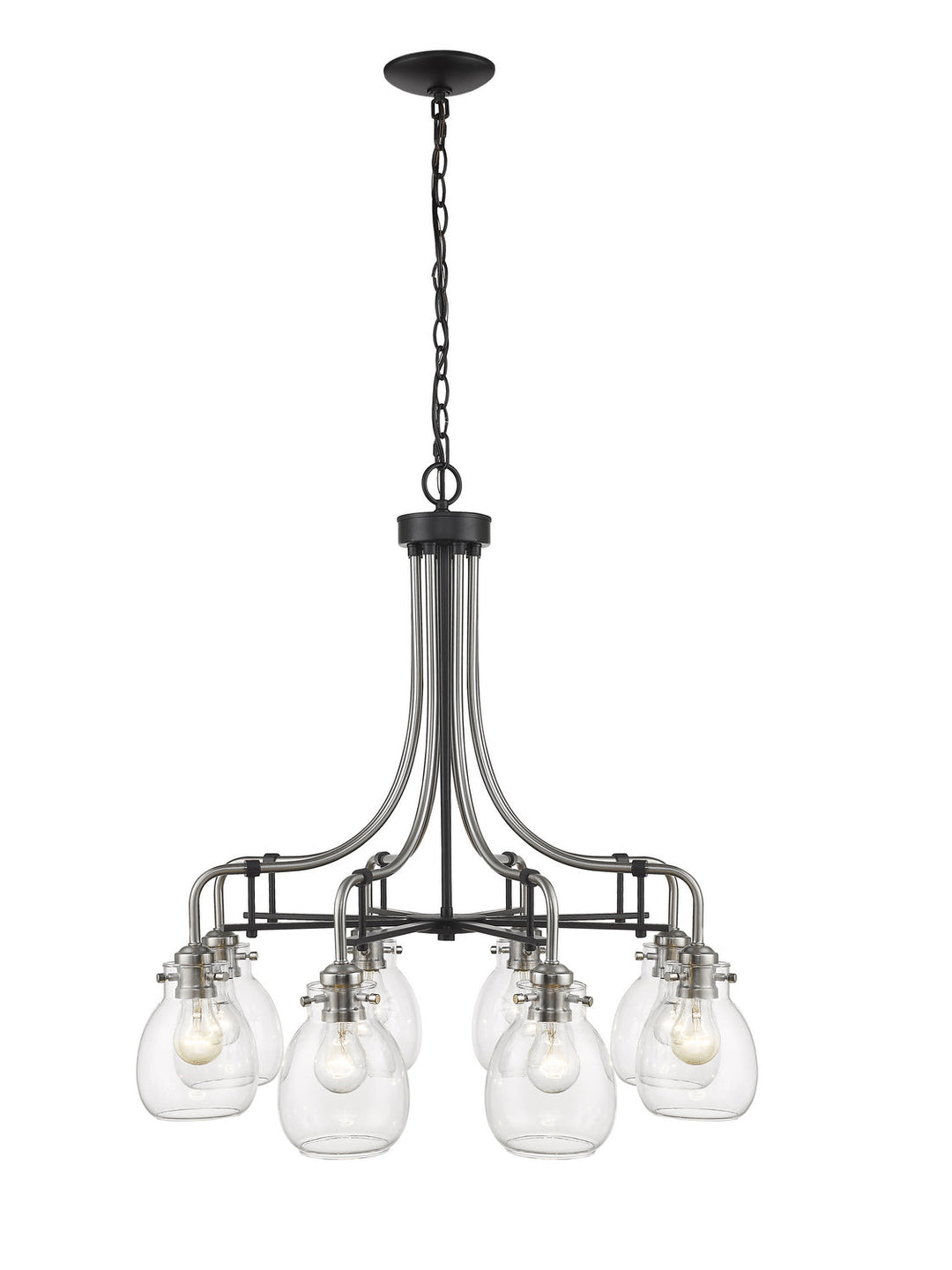 Z-Lite Kraken 466-8MB-BN Chandelier Light - Matte Black / Brushed Nickel