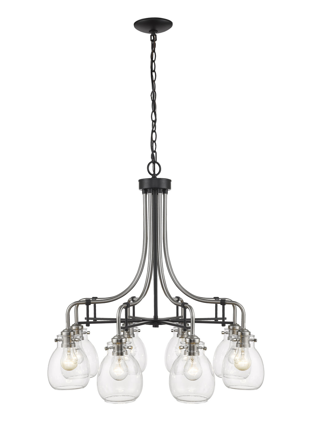 Z-Lite Kraken 466-8MB-BN Chandelier Light - Matte Black / Brushed Nickel