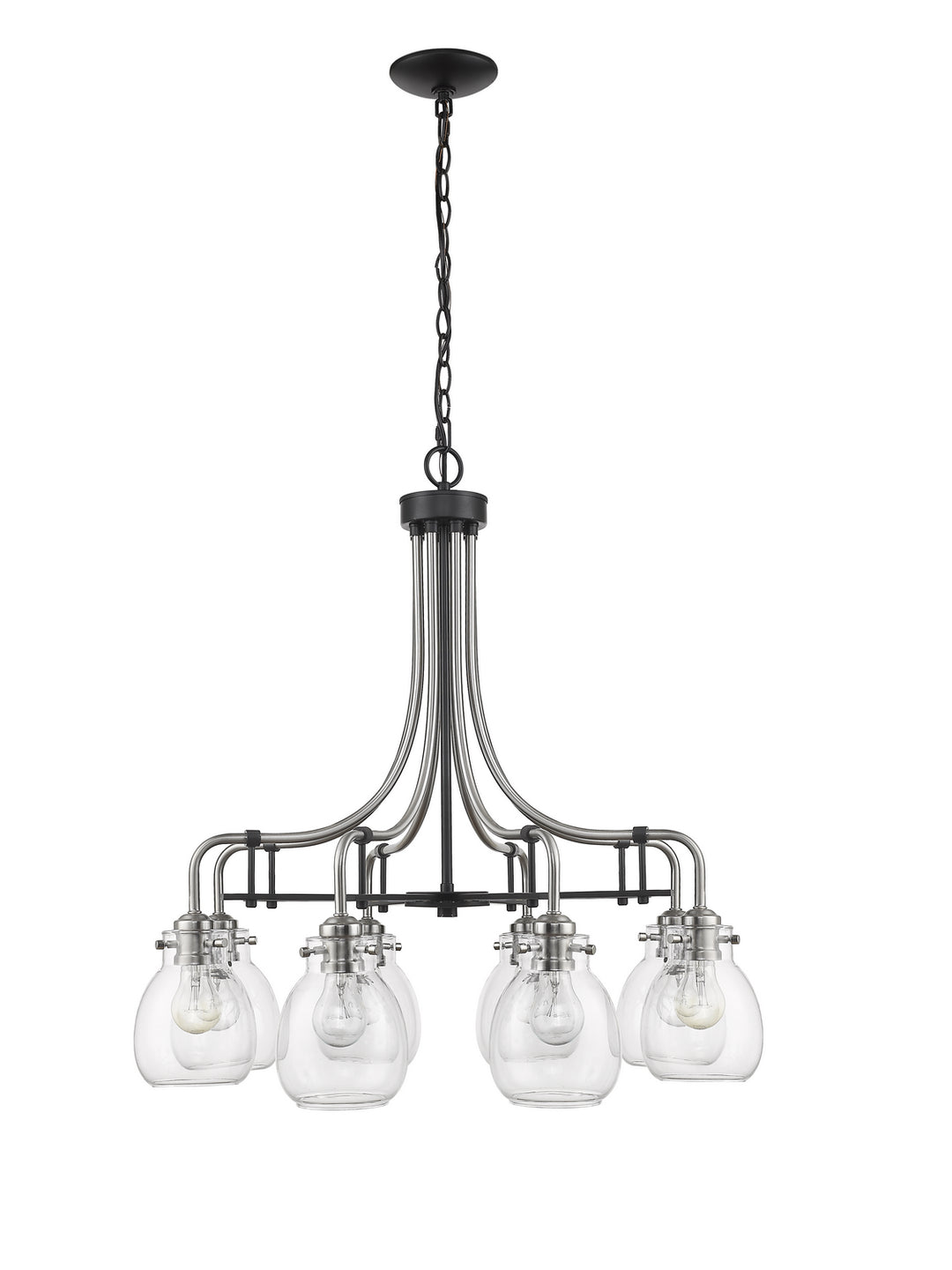 Z-Lite Kraken 466-8MB-BN Chandelier Light - Matte Black / Brushed Nickel