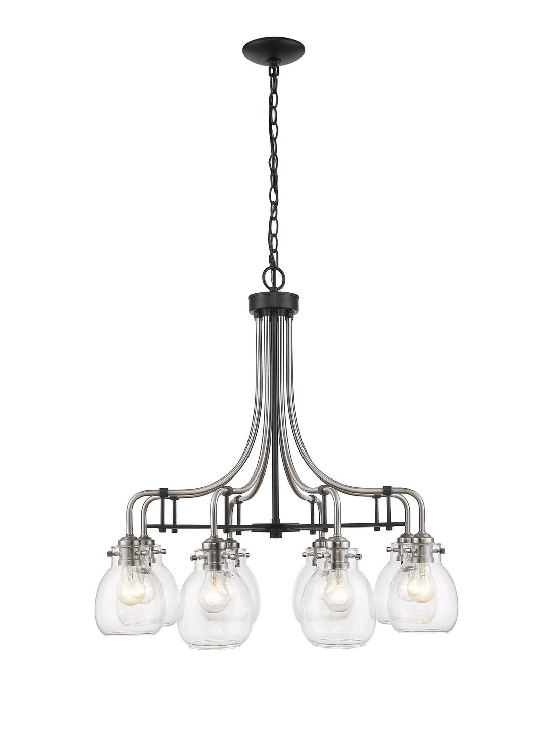 Z-Lite Kraken 466-8MB-BN Chandelier Light - Matte Black / Brushed Nickel