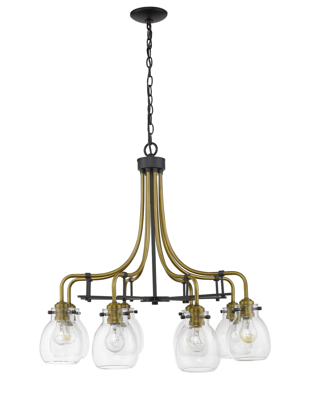 Z-Lite Kraken 466-8MB-OBR Chandelier Light - Matte Black / Olde Brass