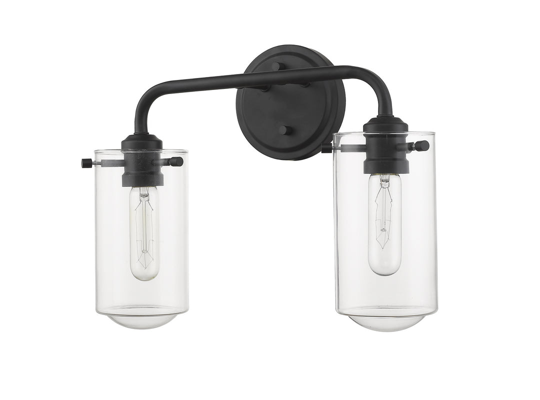 Z-Lite Delaney 471-2V-MB Bath Vanity Light 15 in. wide - Matte Black