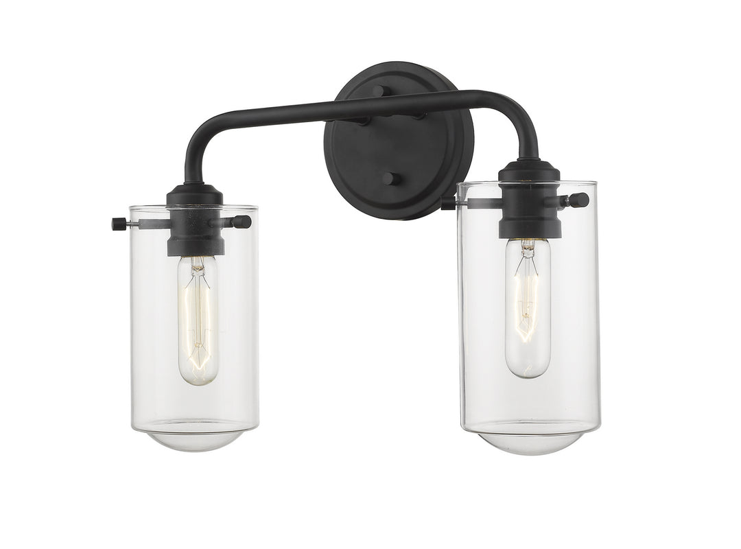 Z-Lite Delaney 471-2V-MB Bath Vanity Light 15 in. wide - Matte Black