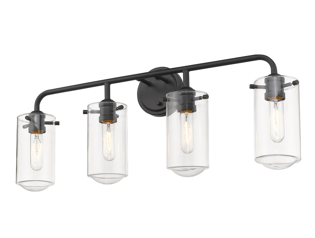 Z-Lite Delaney 471-4V-MB Bath Vanity Light 30 in. wide - Matte Black