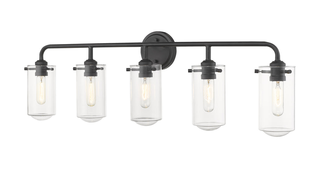 Z-Lite Delaney 471-5V-MB Bath Vanity Light 38 in. wide - Matte Black