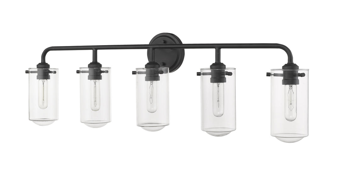 Z-Lite Delaney 471-5V-MB Bath Vanity Light 38 in. wide - Matte Black