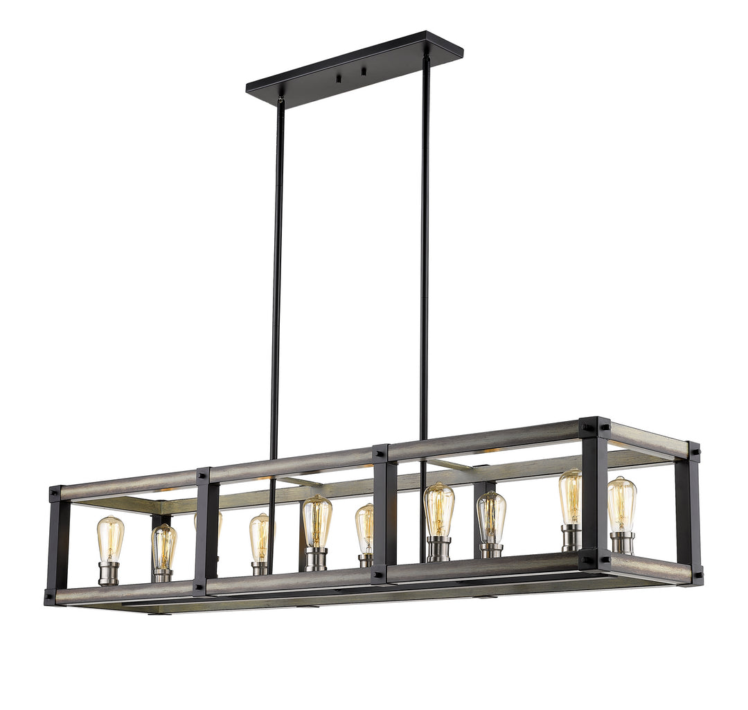 Z-Lite Kirkland 472-10L-ABB Pendant Light - Ashen Barnboard