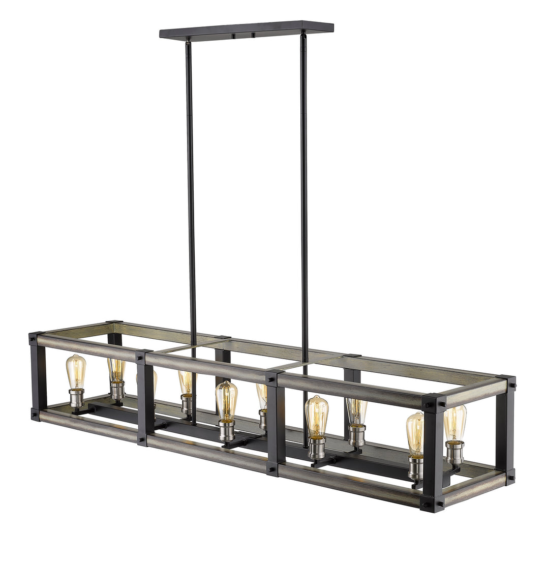 Z-Lite Kirkland 472-10L-ABB Pendant Light - Ashen Barnboard
