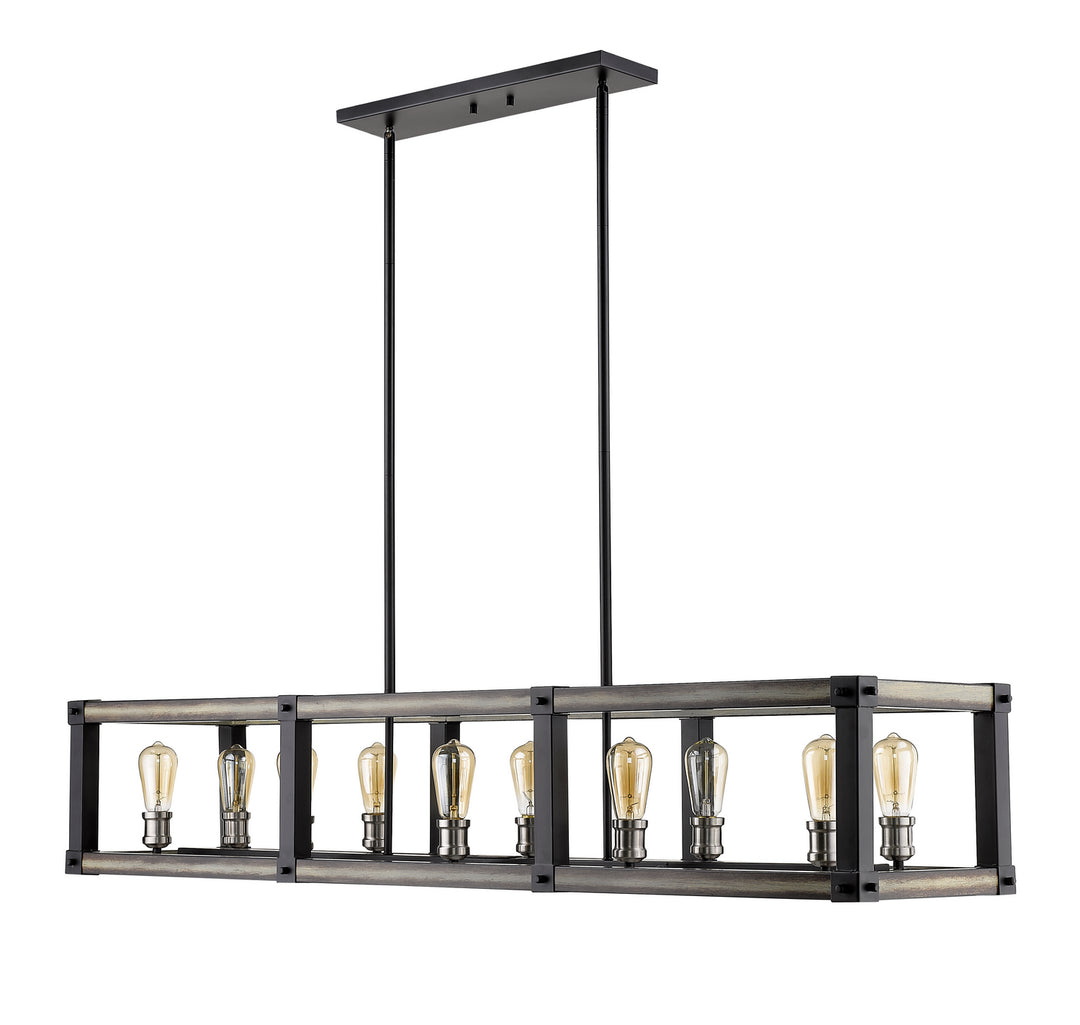 Z-Lite Kirkland 472-10L-ABB Pendant Light - Ashen Barnboard