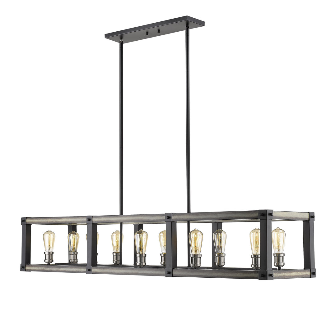 Z-Lite Kirkland 472-10L-ABB Pendant Light - Ashen Barnboard