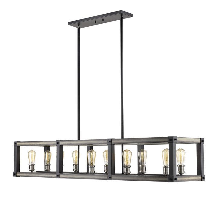 Z-Lite Kirkland 472-10L-ABB Pendant Light - Ashen Barnboard