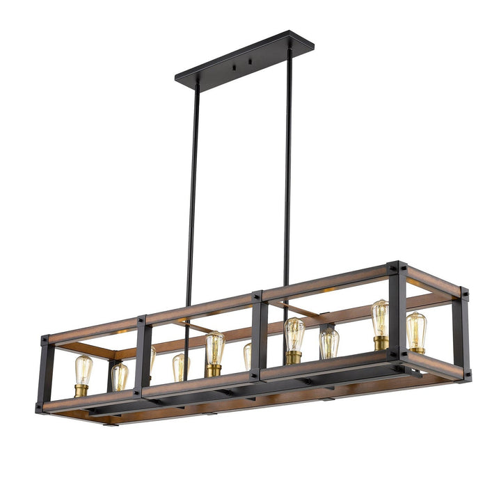 Z-Lite Kirkland 472-10L-RM Pendant Light - Rustic Mahogany