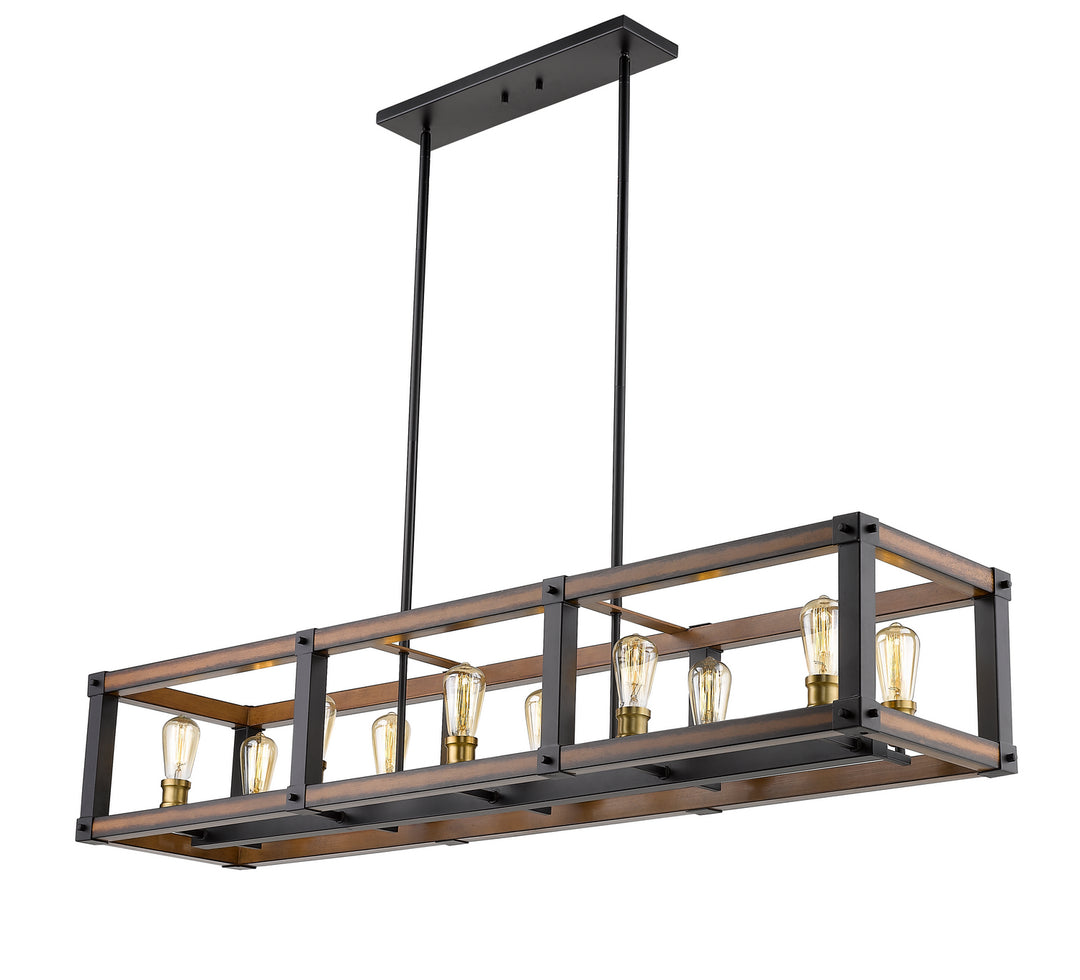 Z-Lite Kirkland 472-10L-RM Pendant Light - Rustic Mahogany