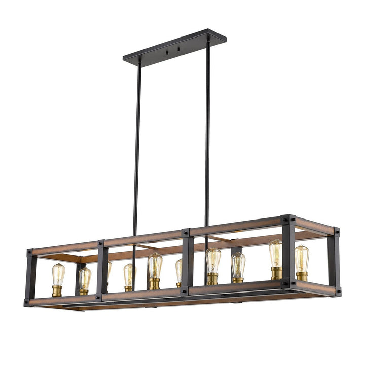 Z-Lite Kirkland 472-10L-RM Pendant Light - Rustic Mahogany