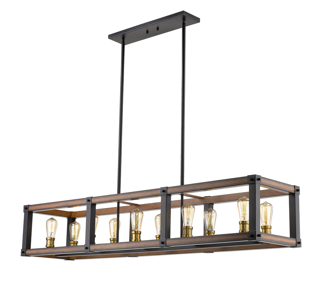 Z-Lite Kirkland 472-10L-RM Pendant Light - Rustic Mahogany