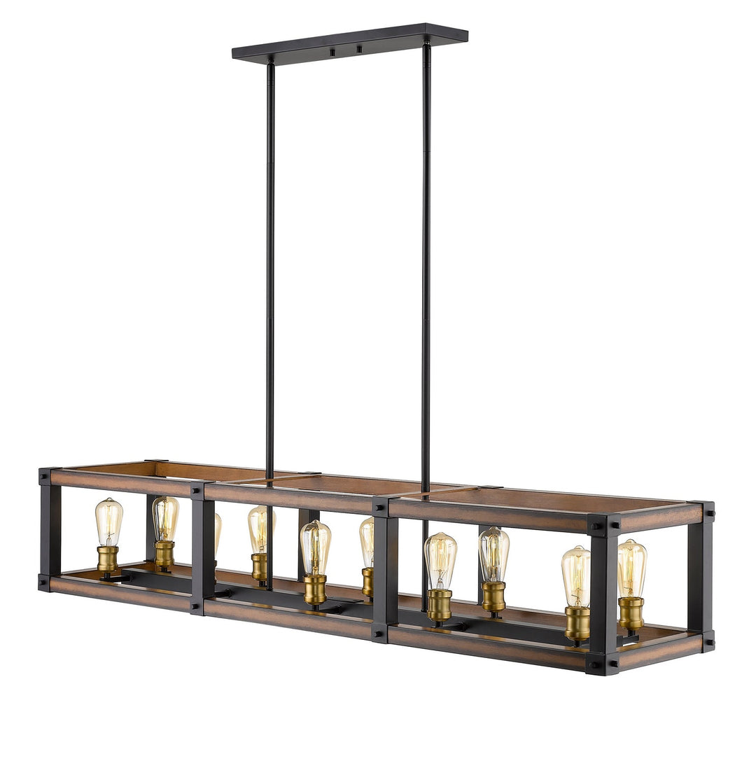 Z-Lite Kirkland 472-10L-RM Pendant Light - Rustic Mahogany