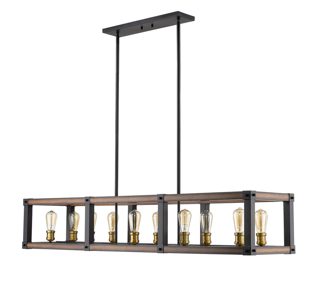 Z-Lite Kirkland 472-10L-RM Pendant Light - Rustic Mahogany