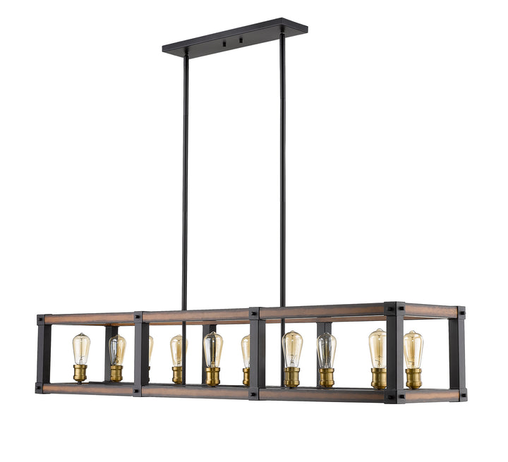 Z-Lite Kirkland 472-10L-RM Pendant Light - Rustic Mahogany