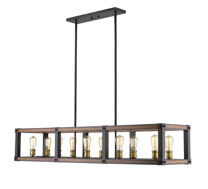 Z-Lite Kirkland 472-10L-RM Pendant Light - Rustic Mahogany