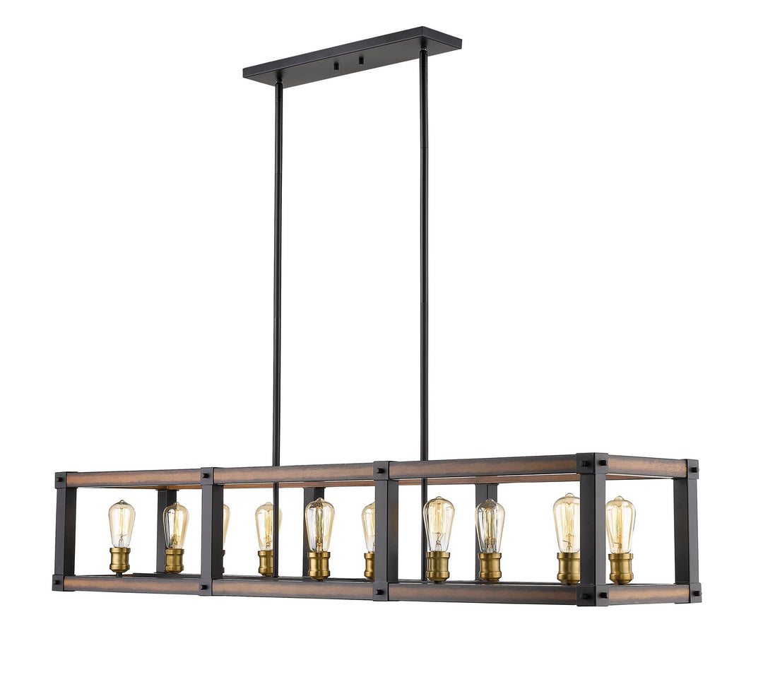 Z-Lite Kirkland 472-10L-RM Pendant Light - Rustic Mahogany