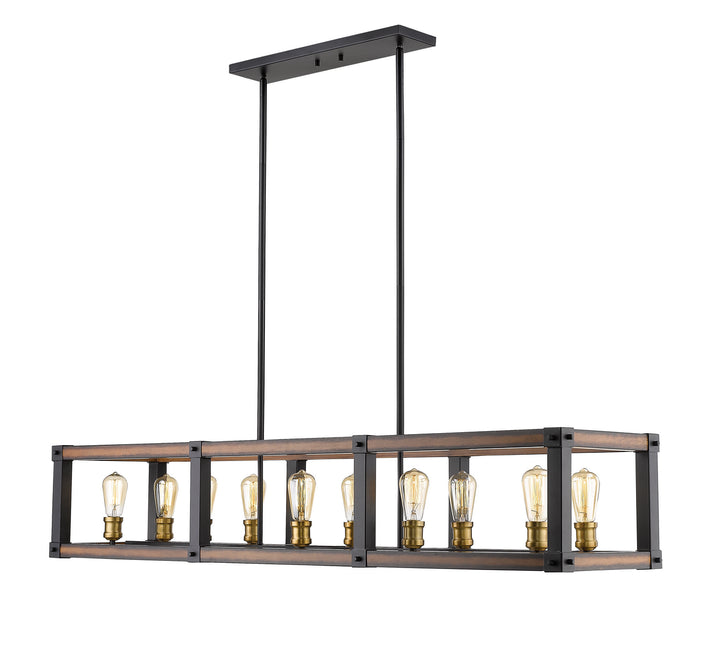 Z-Lite Kirkland 472-10L-RM Pendant Light - Rustic Mahogany