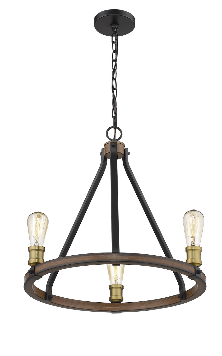 Z-Lite Kirkland 472-3RM Chandelier Light - Rustic Mahogany