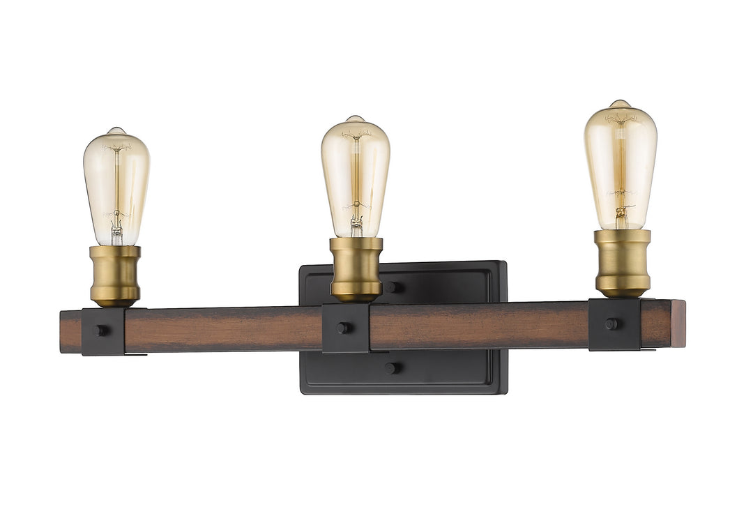 Z-Lite Kirkland 472-3V-RM Bath Vanity Light 22 in. wide - Rustic Mahogany