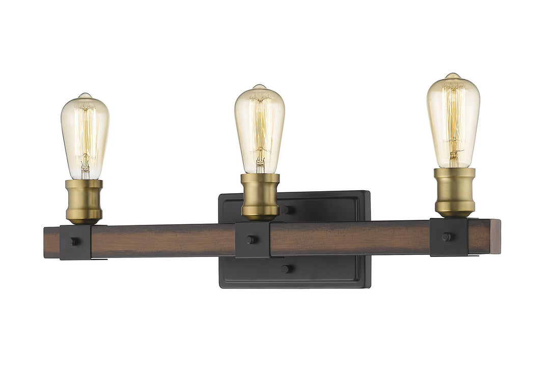 Z-Lite Kirkland 472-3V-RM Bath Vanity Light 22 in. wide - Rustic Mahogany