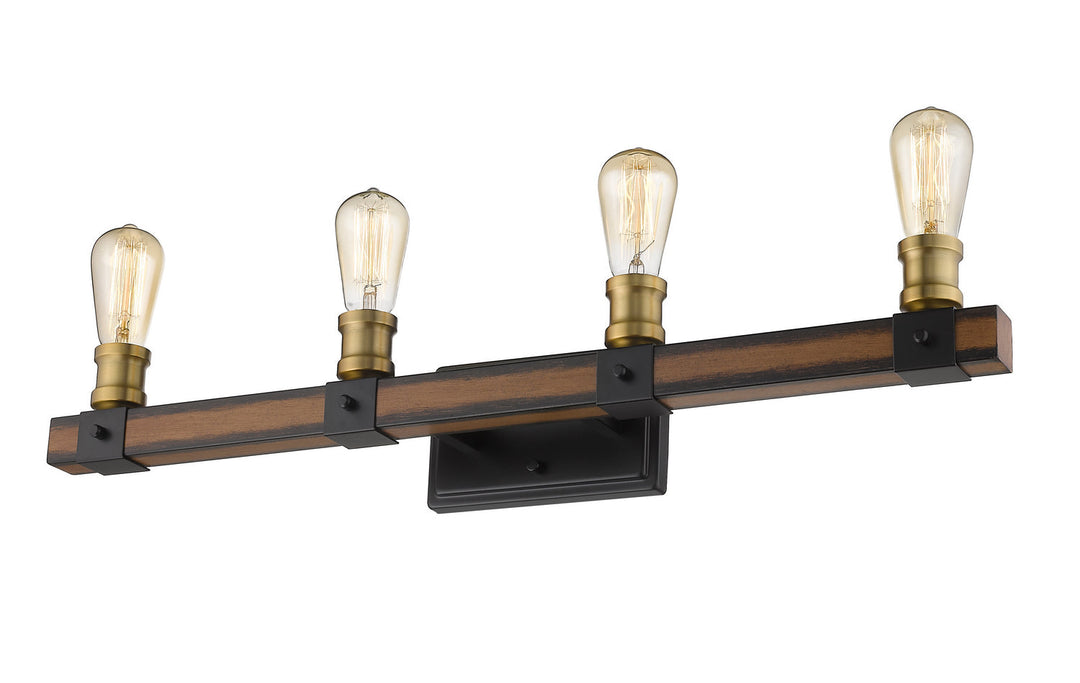 Z-Lite Kirkland 472-4V-RM Bath Vanity Light 30 in. wide - Rustic Mahogany