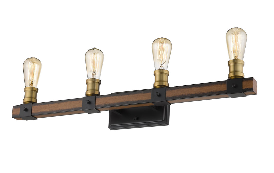 Z-Lite Kirkland 472-4V-RM Bath Vanity Light 30 in. wide - Rustic Mahogany