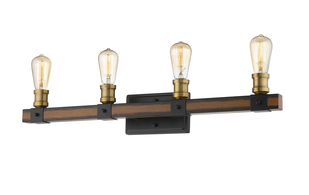 Z-Lite Kirkland 472-4V-RM Bath Vanity Light 30 in. wide - Rustic Mahogany