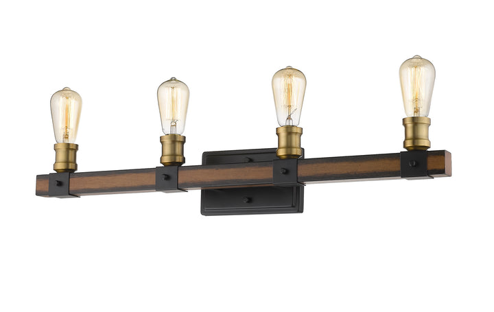 Z-Lite Kirkland 472-4V-RM Bath Vanity Light 30 in. wide - Rustic Mahogany