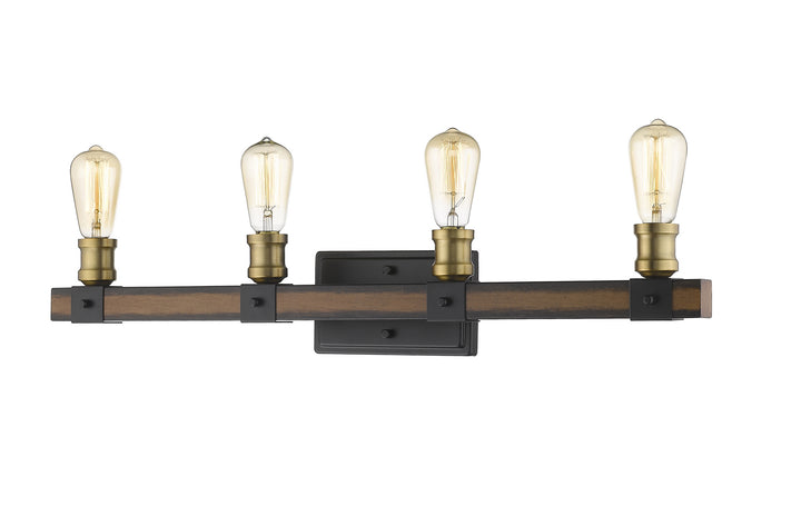 Z-Lite Kirkland 472-4V-RM Bath Vanity Light 30 in. wide - Rustic Mahogany