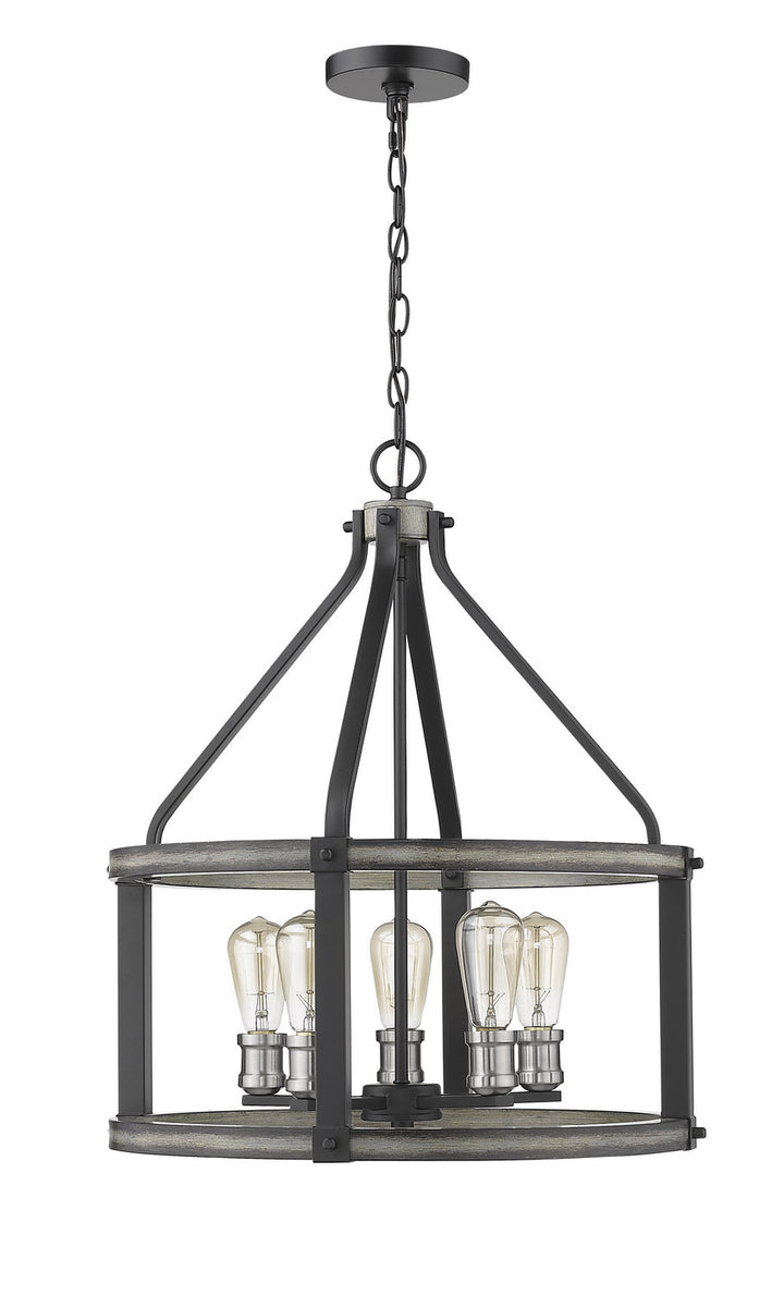 Z-Lite Kirkland 472-5D-ABB Pendant Light - Ashen Barnboard