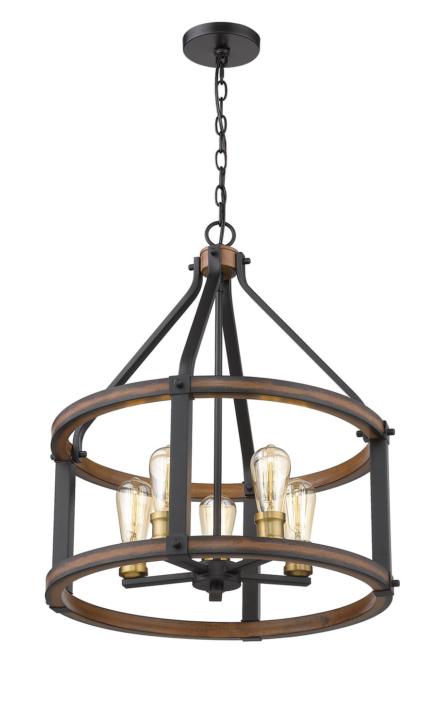 Z-Lite Kirkland 472-5D-RM Pendant Light - Rustic Mahogany