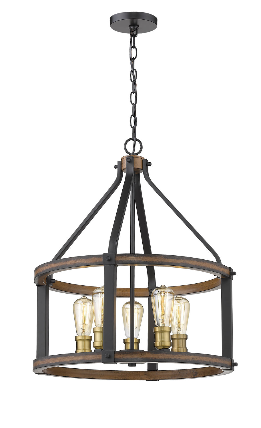 Z-Lite Kirkland 472-5D-RM Pendant Light - Rustic Mahogany