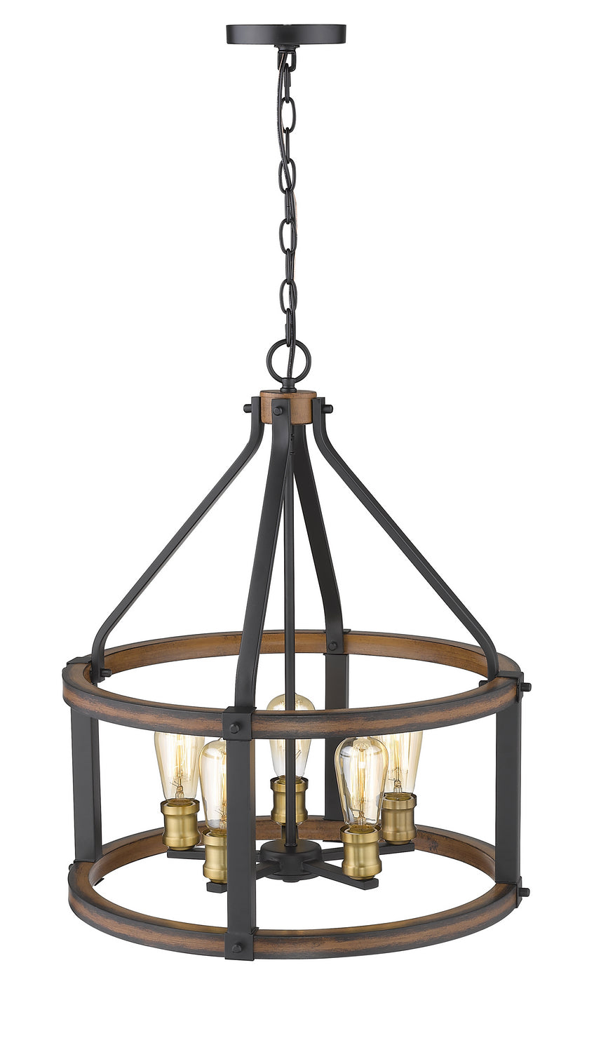 Z-Lite Kirkland 472-5D-RM Pendant Light - Rustic Mahogany