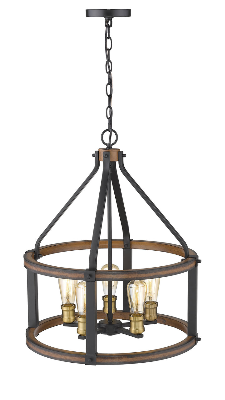 Z-Lite Kirkland 472-5D-RM Pendant Light - Rustic Mahogany