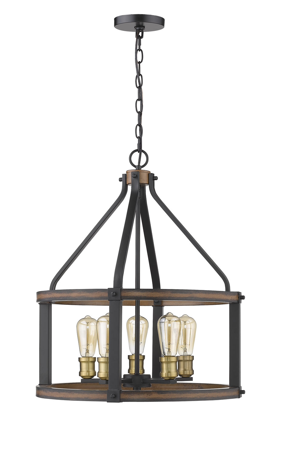 Z-Lite Kirkland 472-5D-RM Pendant Light - Rustic Mahogany