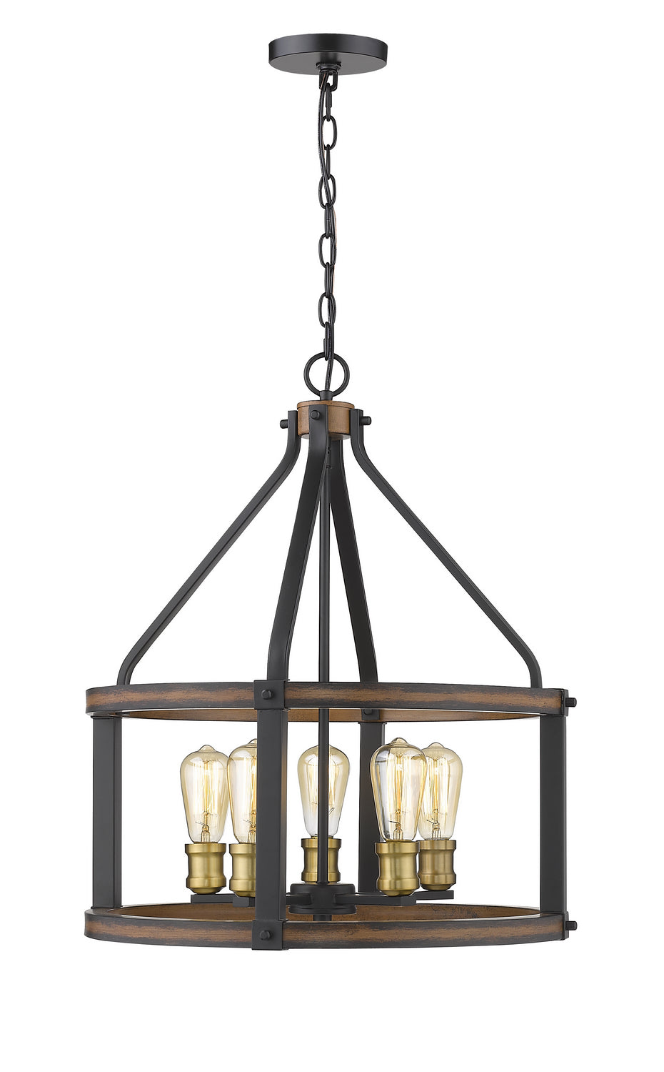 Z-Lite Kirkland 472-5D-RM Pendant Light - Rustic Mahogany