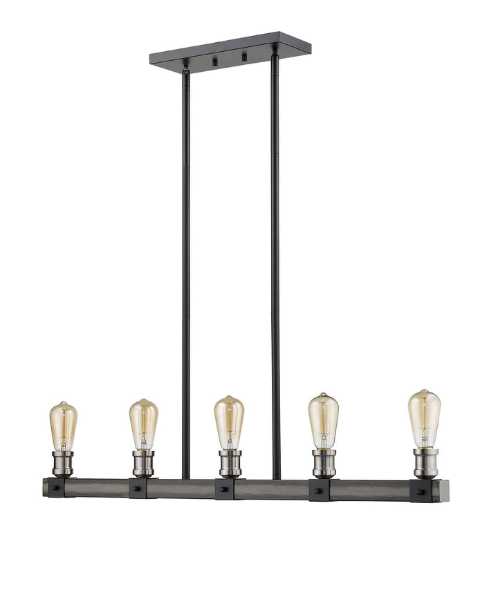Z-Lite Kirkland 472-5L-ABB Pendant Light - Ashen Barnboard