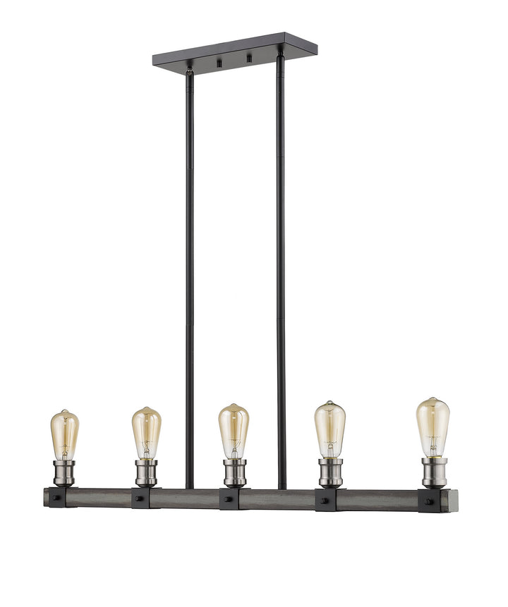 Z-Lite Kirkland 472-5L-ABB Pendant Light - Ashen Barnboard
