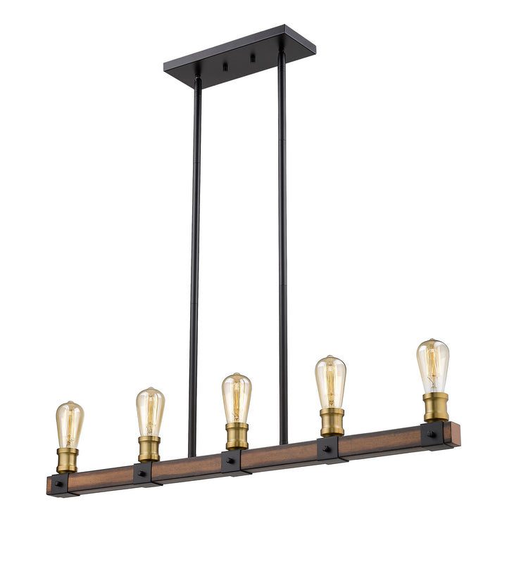 Z-Lite Kirkland 472-5L-RM Pendant Light - Rustic Mahogany