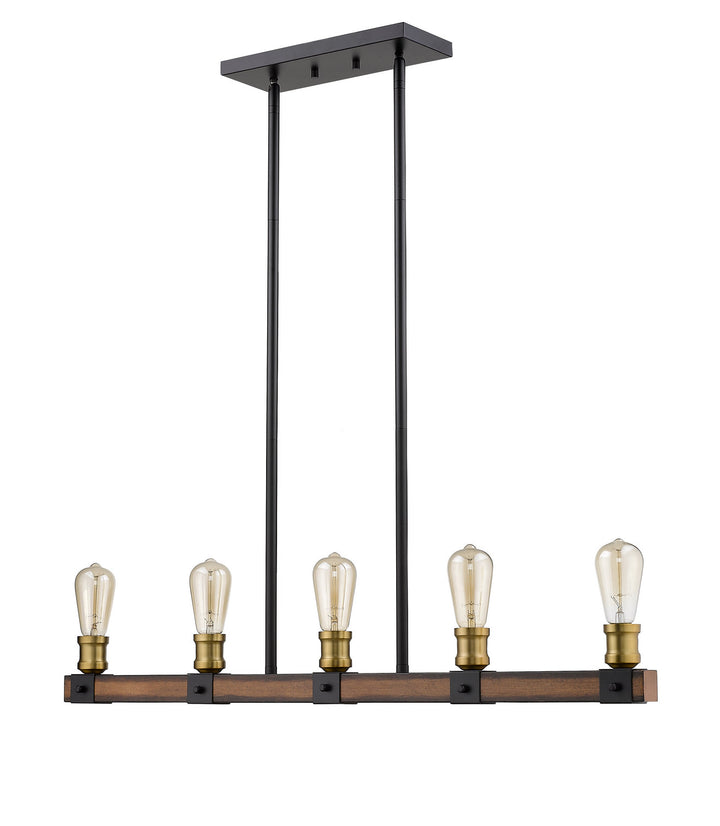 Z-Lite Kirkland 472-5L-RM Pendant Light - Rustic Mahogany