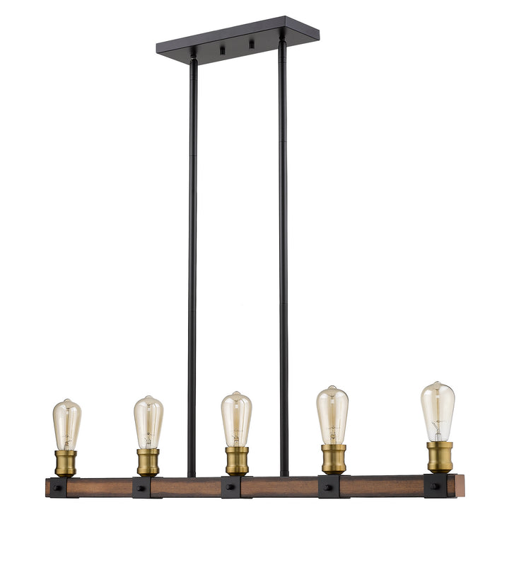 Z-Lite Kirkland 472-5L-RM Pendant Light - Rustic Mahogany